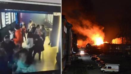 Опубликована видеозапись эвакуации из охваченного пожаром ТЦ в Кемерово: двери в кинозал изначально были открыты