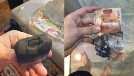 У белоруса в кармане взорвались беспроводные наушники Apple (фото)