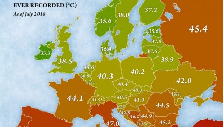 Как выглядит Беларусь на карте температурных рекордов Европы