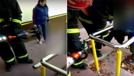 В Светлогорске спасатели помогли 5-летнему мальчику, голова которого застряла между металлическими перилами магазина