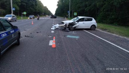 Под Гомелем пожилой водитель придал ускорение остановившемуся молодому человеку на Audi