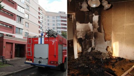 В Гомеле горела квартира в многоэтажке: хозяин отравился дымом, но остался жив (фото, видео)