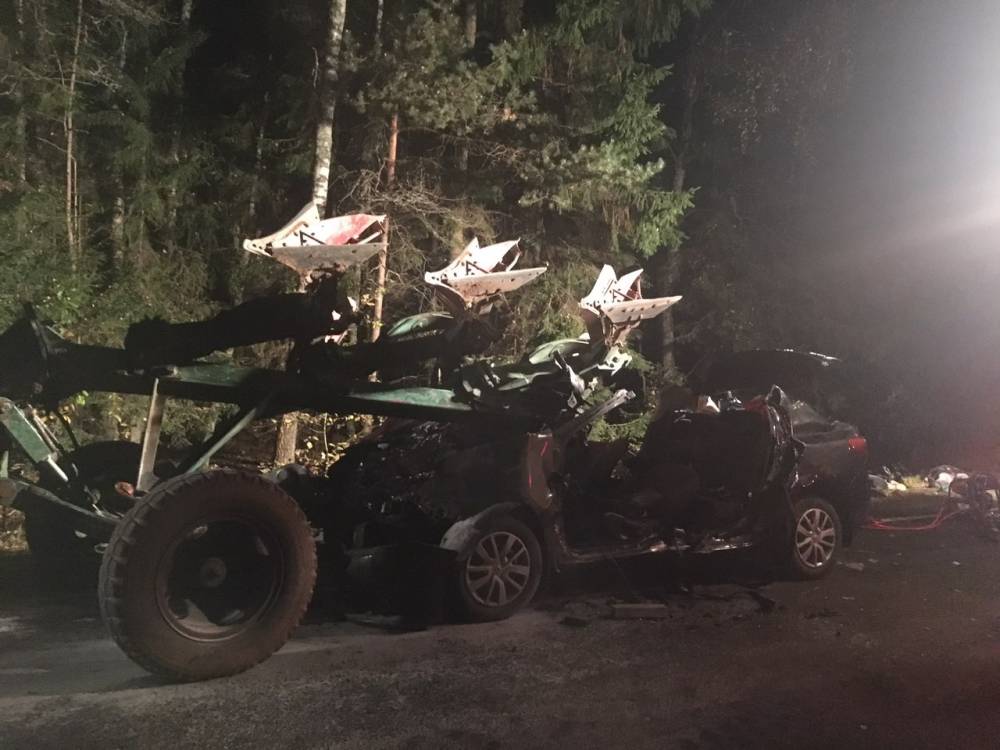 Ужасная смерть. Четыре белоруски погибли в столкновении Renault с плугами трактора