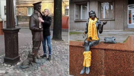 Хайпанём немножечко. В столице задержали мужчину, который повесил на городового шарф – "потому что это памятник"