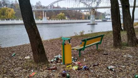 Мусор на центральном пляже в Гомеле есть, но его никто не вывозит. Почему?