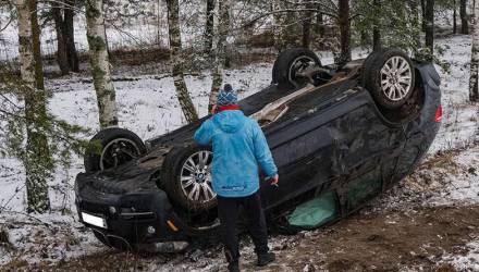 Первый снег привел к значительному росту ДТП на Гомельщине