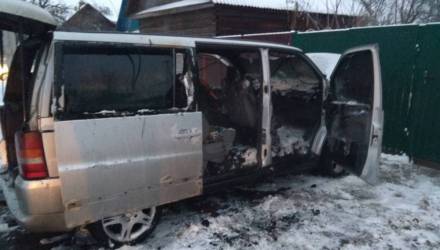 В Гомеле на Киевской горел "Мерседес" (фото, видео)
