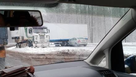 В массовой аварии под Гомелем участвовали несколько грузовиков и легковой автомобиль