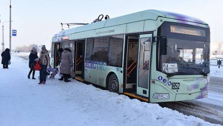 В Гомеле сегодня троллейбусы нового поколения поехали через Шведскую Горку