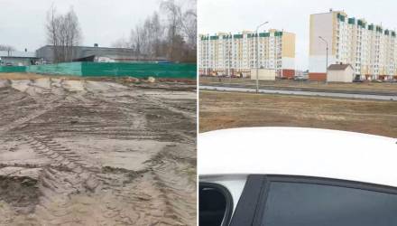 В Гомеле после зимы песчано-солевые отходы с дорог свезли на пустырь в жилом микрорайоне "Хутор"