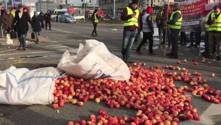 Высыпали яблоки и подожгли покрышки: протест фермеров начался в Польше