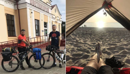 Экстремально бюджетный отдых на море. Парни из Гомельской области на велосипедах доехали до Одессы и отдыхают сейчас на пляже