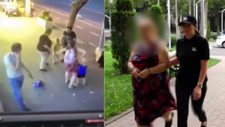 В центре Тбилиси женщина ударила ребёнка ножом в лицо (видео 18+)