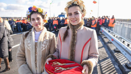 Под Гомелем открыли движение по новому мосту через Сож