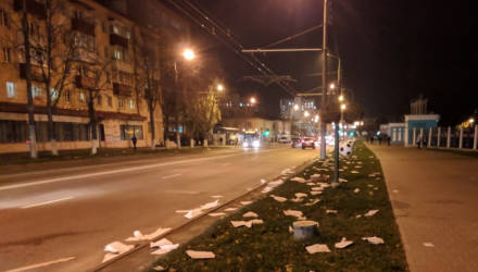 Фотофакт: проспект Космонавтов в Гомеле усыпало бухгалтерскими документами