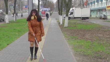 В Гомеле появилась разметка для людей с нарушением зрения