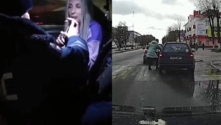 В Приморье блондинка пыталась соблазнить инспектора, предлагая "подуть в другую трубку" вместо алкотестера — видео