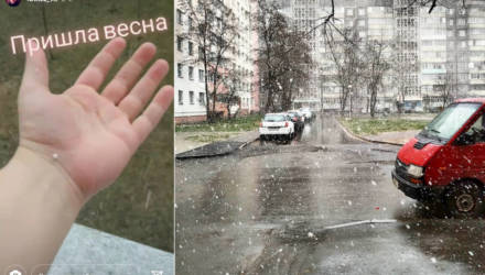 Ураганный ветер и заледеневший дождь. Погода в Гомеле принесла сюрприз для горожан в середине марта