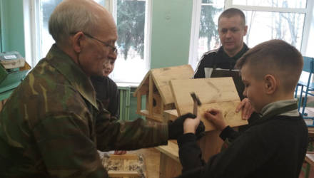 Школьники построили домики для белок