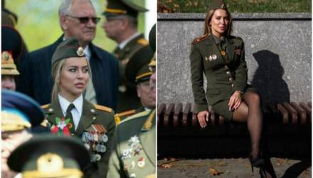 Что за девушка находилась на VIP-трибуне парада, прошедшего в Минске, и откуда у неё столько медалей