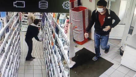 В Гомеле впервые удалось заснять на видео "шампуневого вора", который наводит страх на все близлежащие магазины