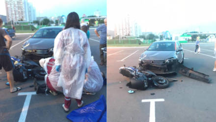 Гомельчанин взял напрокат авто и сбил мотоциклиста в неожиданном месте