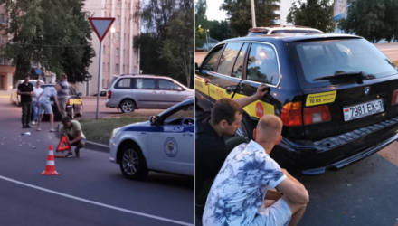 В Гомеле пьяный водитель микроавтобуса задел такси и хотел скрыться. Догнали и остановили очевидцы
