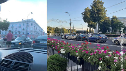 В Гомеле недалеко от площади Ленина произошло ДТП с участием четырёх машин