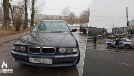 В Гомеле пьяный водитель на BMW сбил троих на переходе, забросил одного из пострадавших в машину и уехал