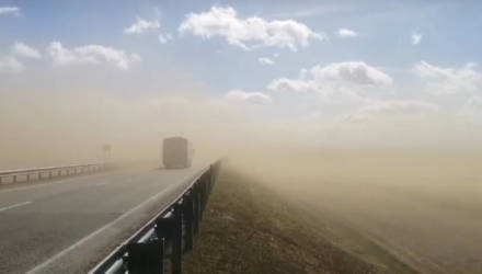 В Беларуси зафиксировали первую пылевую бурю в этом году – видеофакт