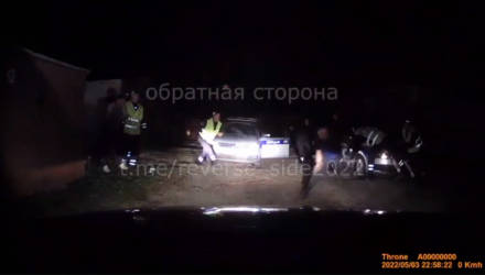 "Дёня, успокойся!" Массовая потасовка между пьяной компанией и гаишниками в Гомеле попала на видео