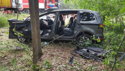 На гомельской трассе в аварии с фурой погибли водитель VW Touran и её 8-летняя дочь