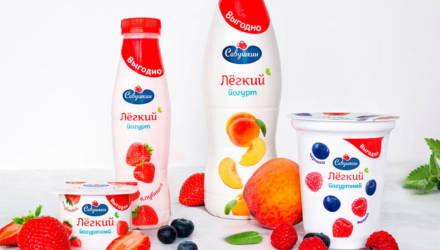 Лёгкая линейка йогуртов от «Савушкин продукт» представлена в обновлённом дизайне