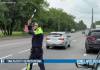Сотрудник ГАИ проверяет автомобиль на трассе в Гомельской области