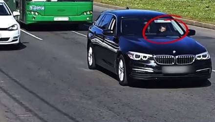 В Гомельской области камера засняла за рулём BMW 4-летнего малыша