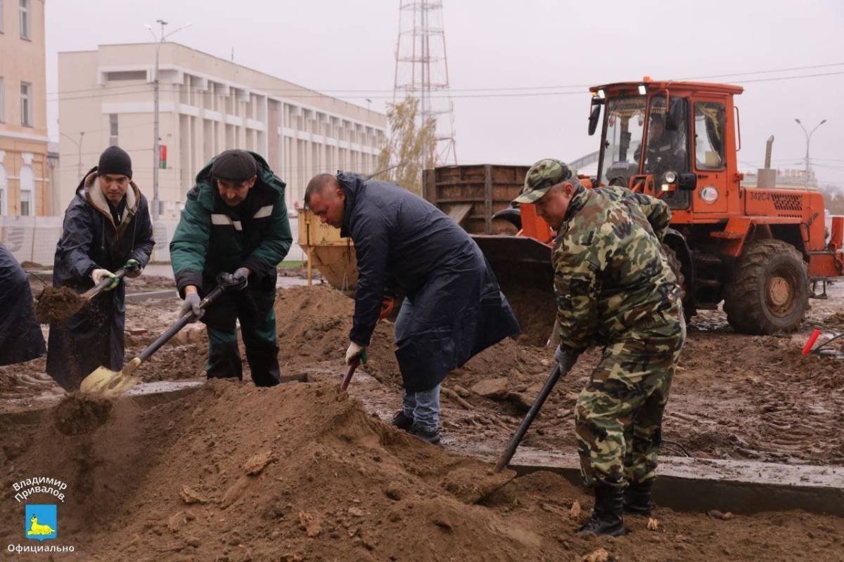 Благоустройство на территории строящегося памятника маршалу Константину Рокоссовскому