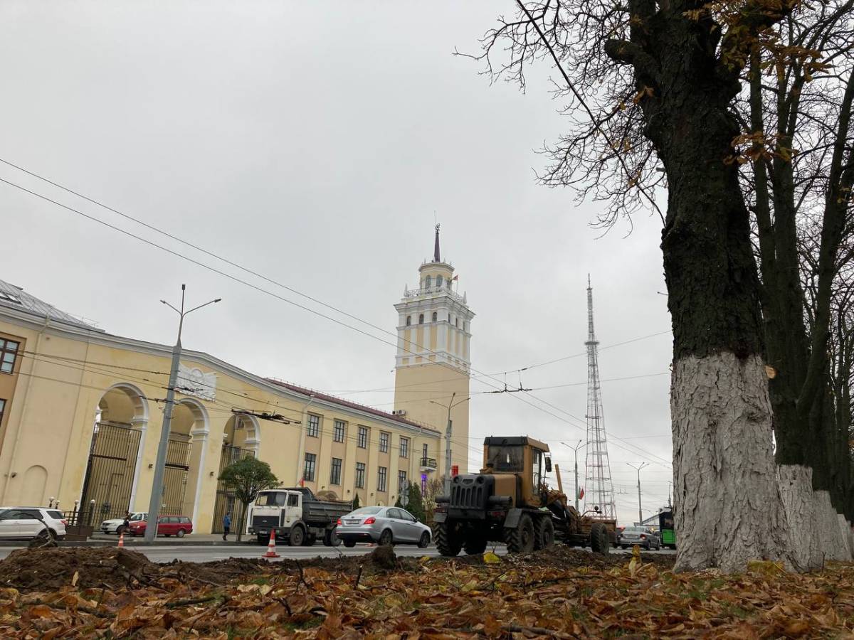 ремонтные работы на участке улицы Советской