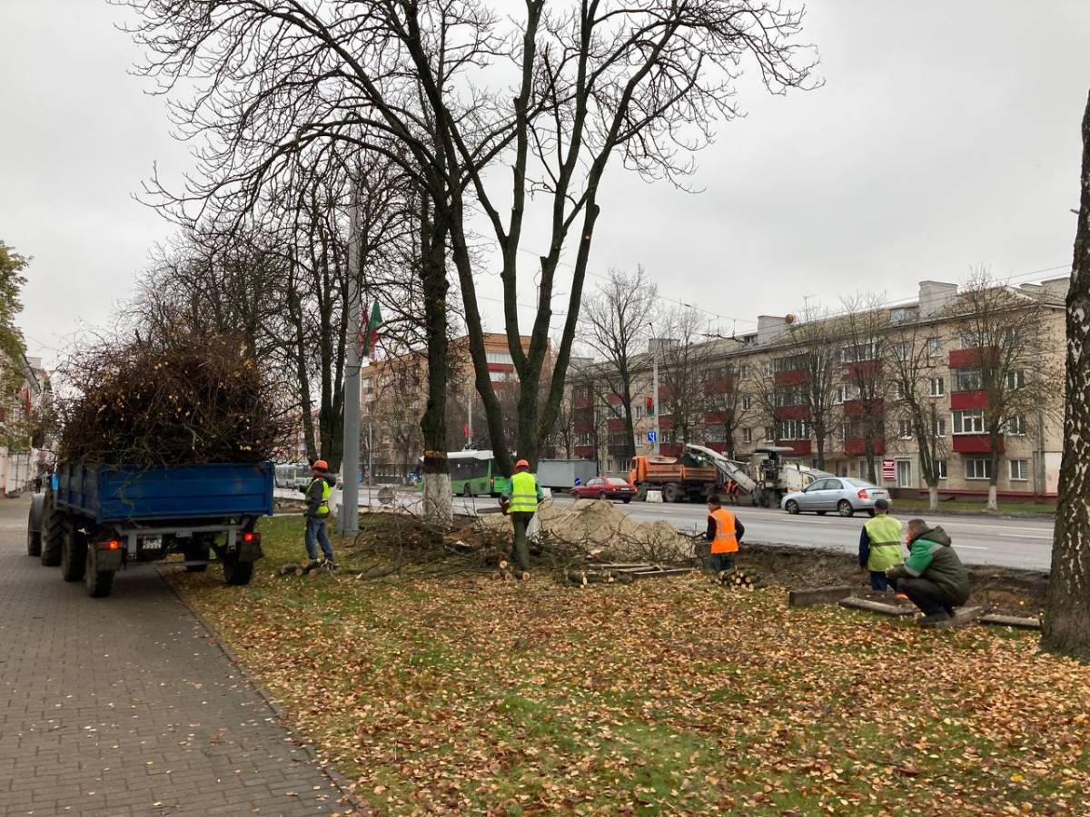 ремонтные работы на участке улицы Советской в Гомеле