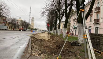 Началось расширение улицы Советской в Гомеле: дорожные работы идут полным ходом