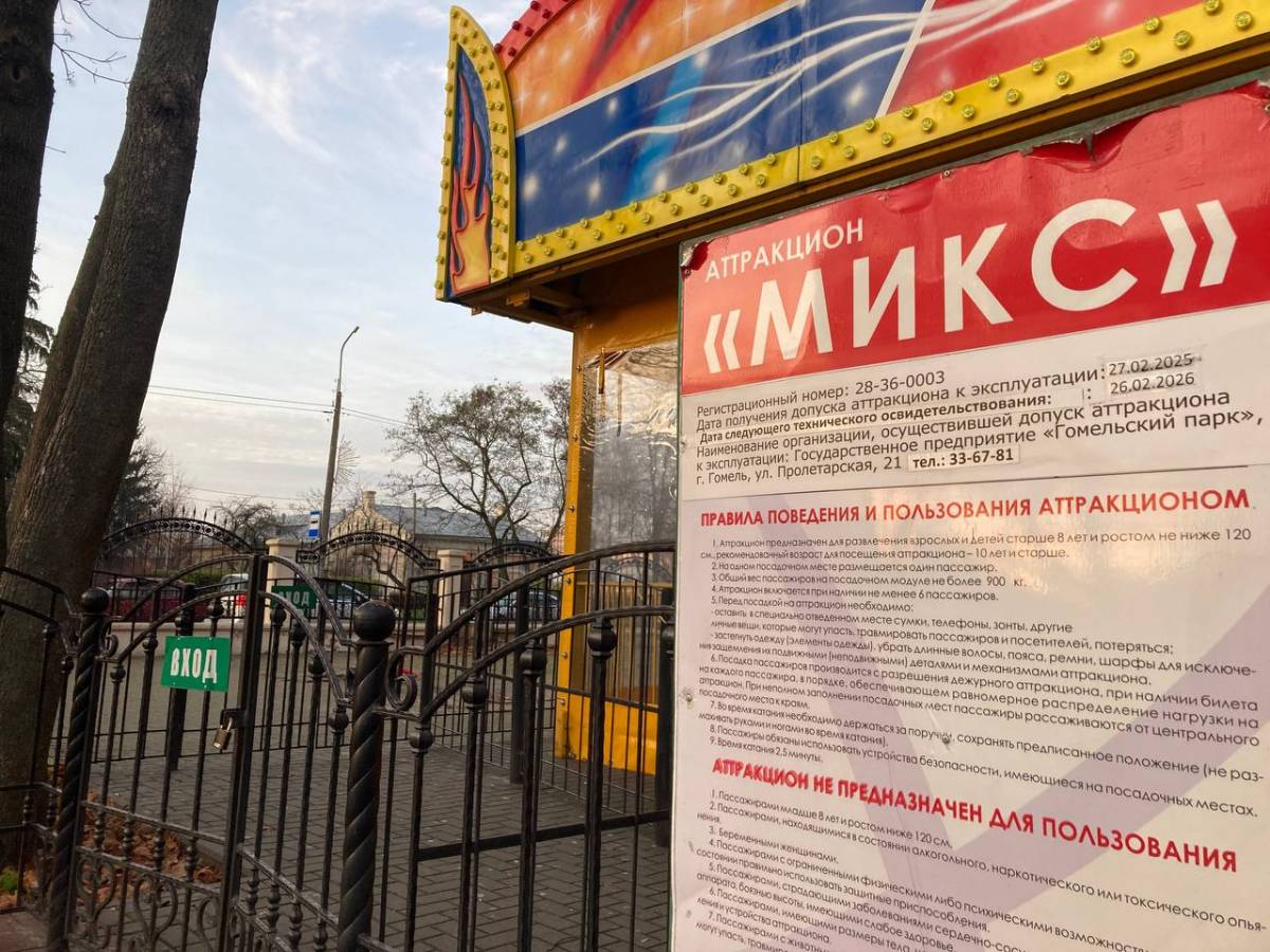 В Гомеле демонтировали аттракцион «Микс»: парк ждёт замену