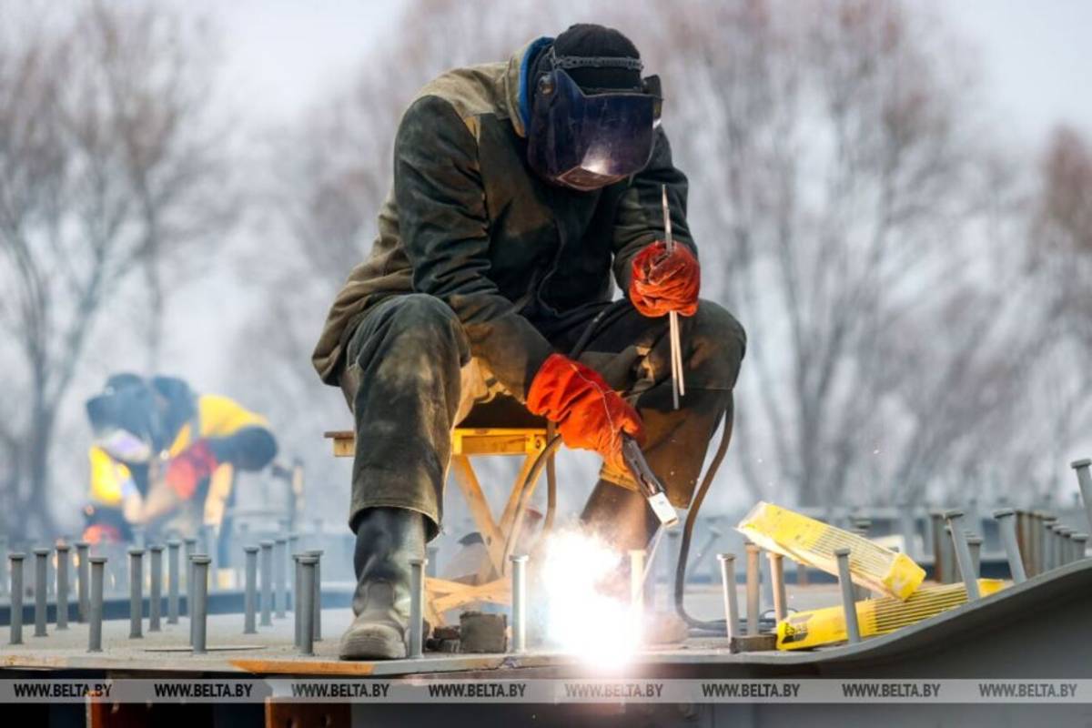 мост Ветка монтаж пролетных балок