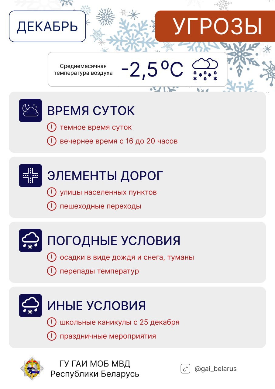 Жителям региона рекомендуют уделить особое внимание видимости на дороге, состоянию шин, корректной скорости движения и внимательности при пешеходных переходах