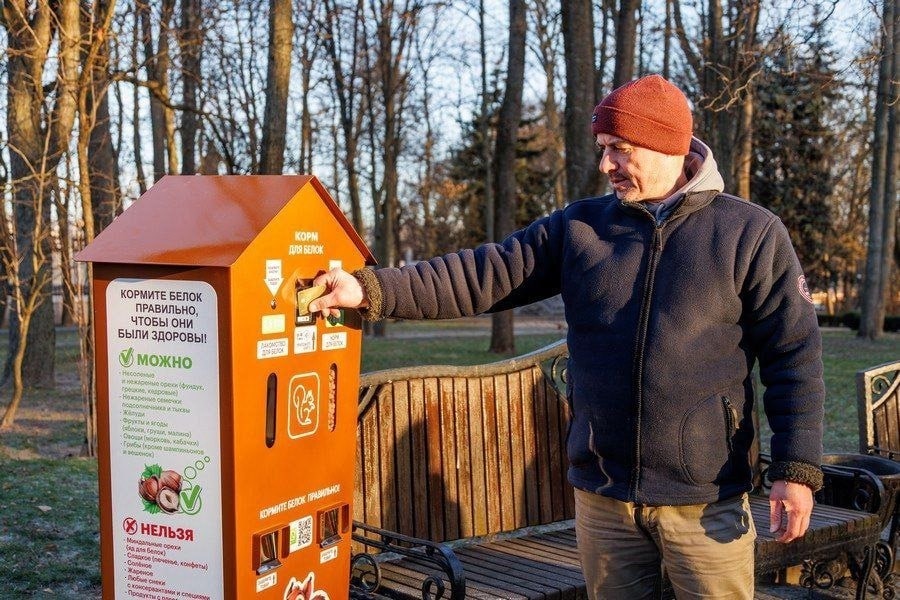 автоматы с кормом для белок