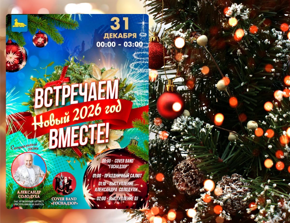 Новогодняя ночь в Гомеле: праздник на площади Ленина