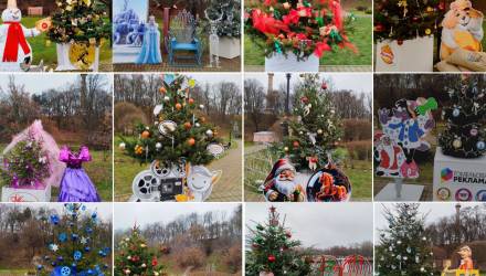 парад елей на набережной в Гомеле