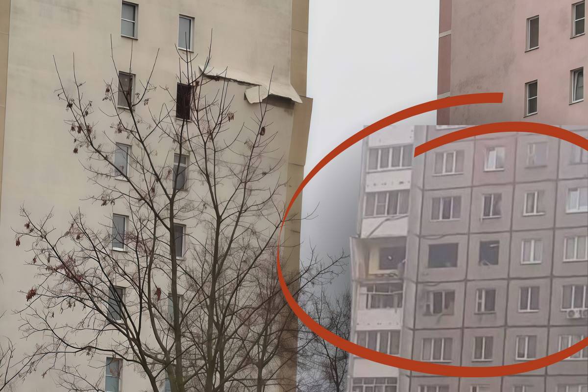 В Гомеле на улице Косарева в жилом доме выбили окна на нескольких этажах