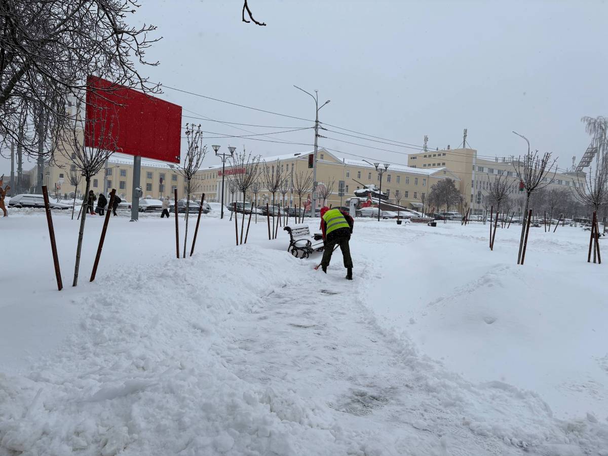 устранение снегопада в Гомеле