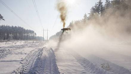 Зимнее «окно»: в Гомельской области расчищают труднодоступные просеки ЛЭП
