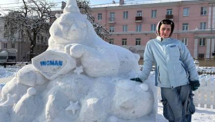 Сказка из снега: чем удивил фестиваль снежных скульптур у цирка в Гомеле