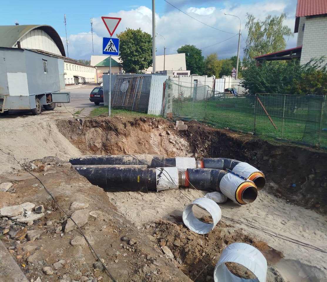 завершена реконструкция участка тепловой сети в Гомеле — от ПИ-трубы по улице Юбилейной